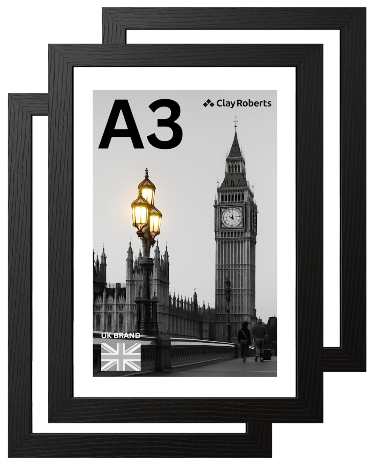 A3 Photo Frame, Black Picture Frame, 3 Pack, 29.7cm x 42cm, A3 Frame — image 1