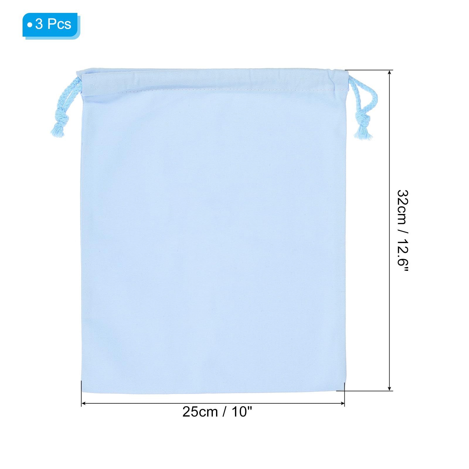 PATIKIL Reusable Drawstring Bags, 10x12.6 Inch 3 Pack Multipurpose Cotton Dust Bags, Luggage Organizer - Image 2
