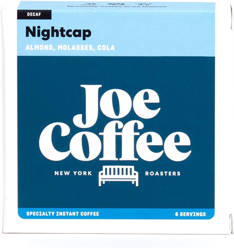 Joe Coffee Company - Nightcap Decaf Specialty Instant Coffee Packets (6 Sachets) | NYC Roaster, Kosher, Climate-Friendly