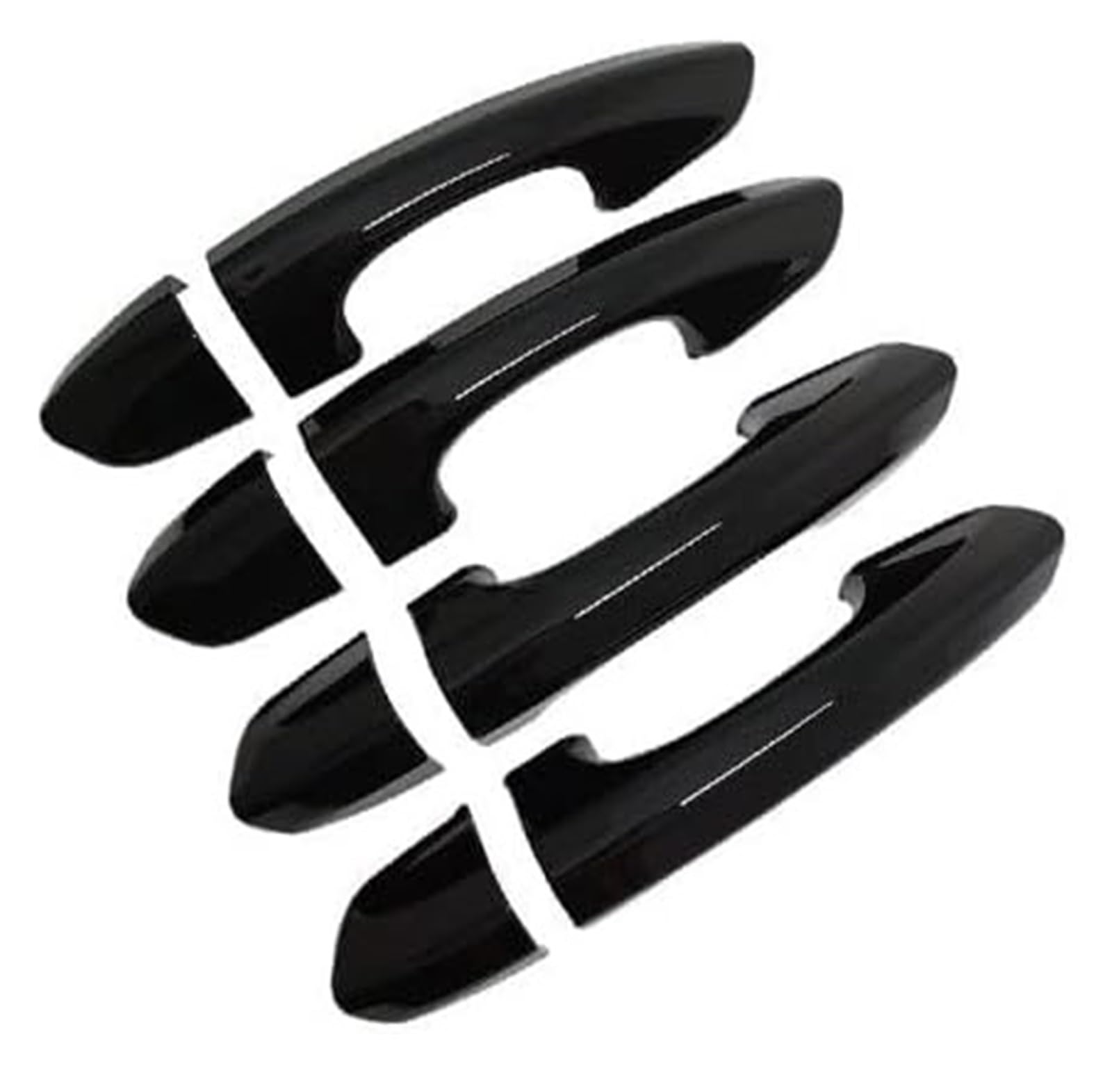 Qwqthgs 4Handle No Keyhole Car Exterior Door Handle Cap For Mondeo For Fusion 4 Mk4 Cd391 2014-2022 Gloss Black Outer Door Handle Cover Styling Sticker Trim(4Handle No Keyhole)