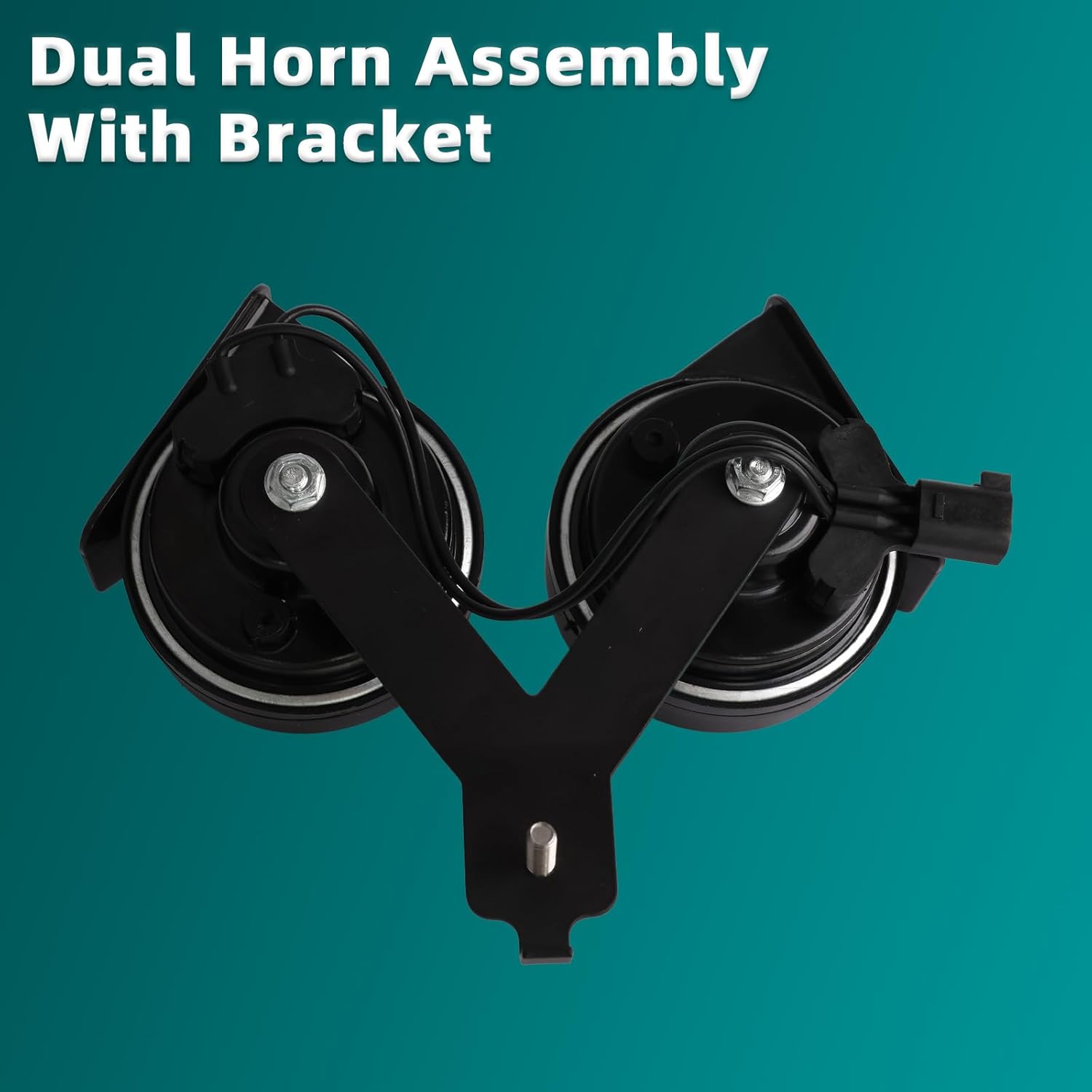 MITZONE Dual Horn Assembly With Bracke Compatible with 2005-2024 Ford F250 F350 F450 F550 2008-2010 E150 E250 E350 E450 Super Duty Base Club Wagon Chateau 8C2Z-13832-A