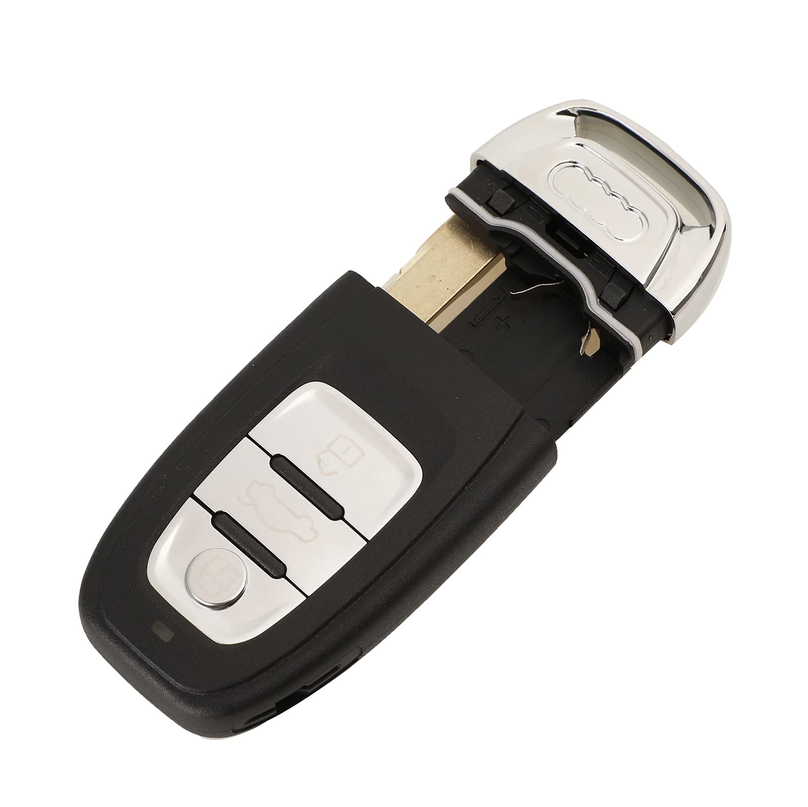 Pro-Plip - Llave Completa con electrónica programadora, Compatible con A4 S4 A5 S5 Q5 RS A6 A7 A8 3 Botones 868MHz ID46 PCF7945 Mando a Distancia en Blanco