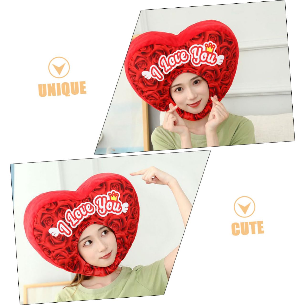 Sombrero de Corazón de Peluche y Cálido para San Valentín Tocado Unisex para Cosplay Accesorio Romántico para Fiestas y Fotos Diseño Rosa Adorable y Cómodo