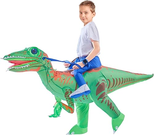 Miniatura 2 de Minetom Inflatable Dinosaur Costume with LED Lights,Vivid Funny Inflatable Halloween Costume for Kids-Child (4-8 Yrs) Unisex