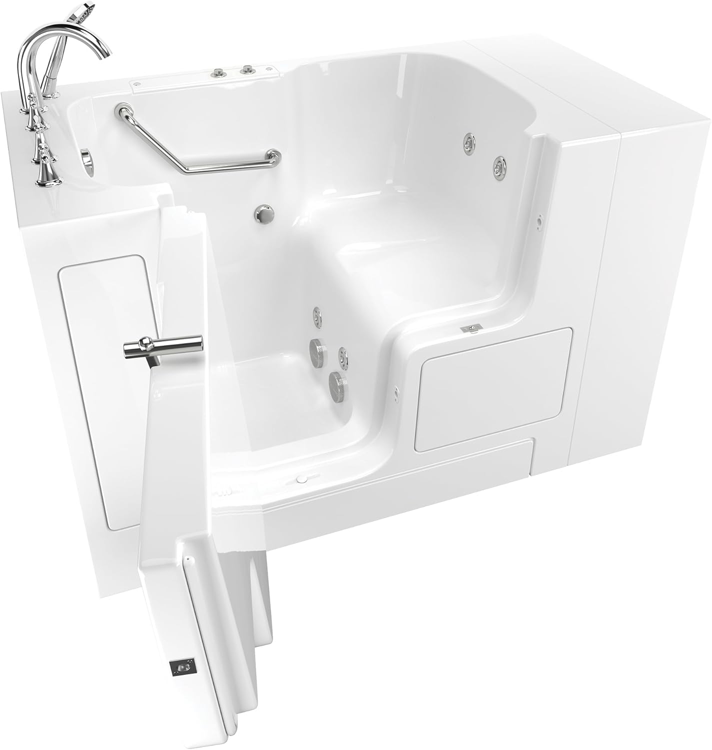 SS9OD5232LJ-WH-PC Gelcoat Value Series Outward Opening Door Walk-In Tub with Jet Massage System, 52 in x 32 in, White
