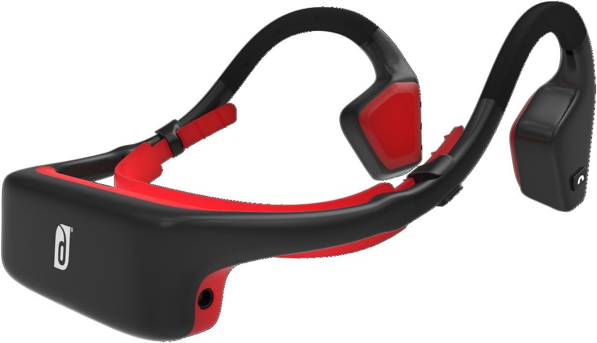 Damson Audio Headbones Bone Conduction Wireless Bluetooth Headphones - Red