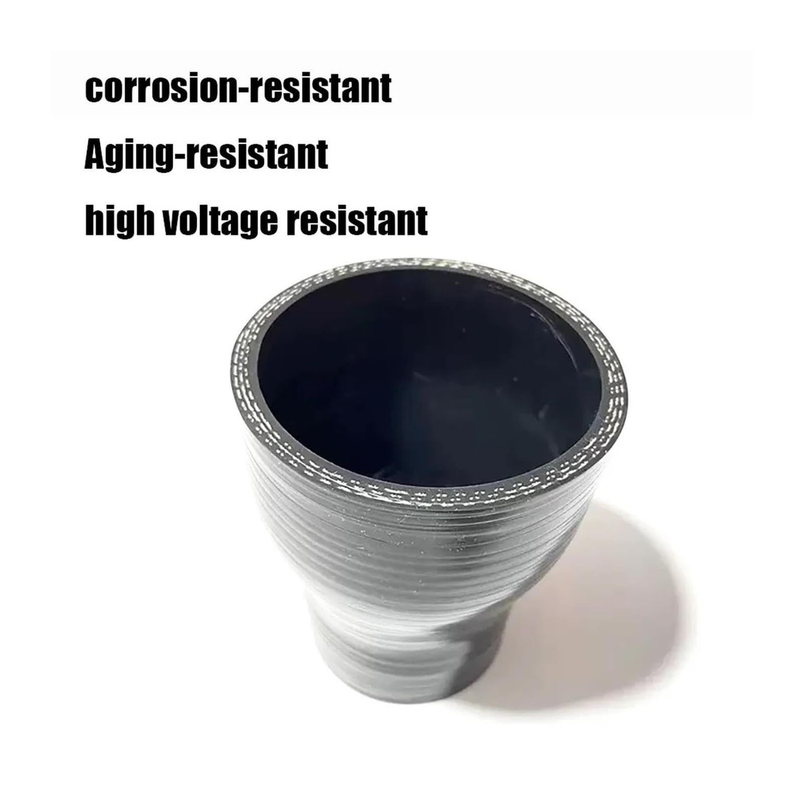 Black Variable‑Diameter Silicone Hose Intercooler Adapter Pipe