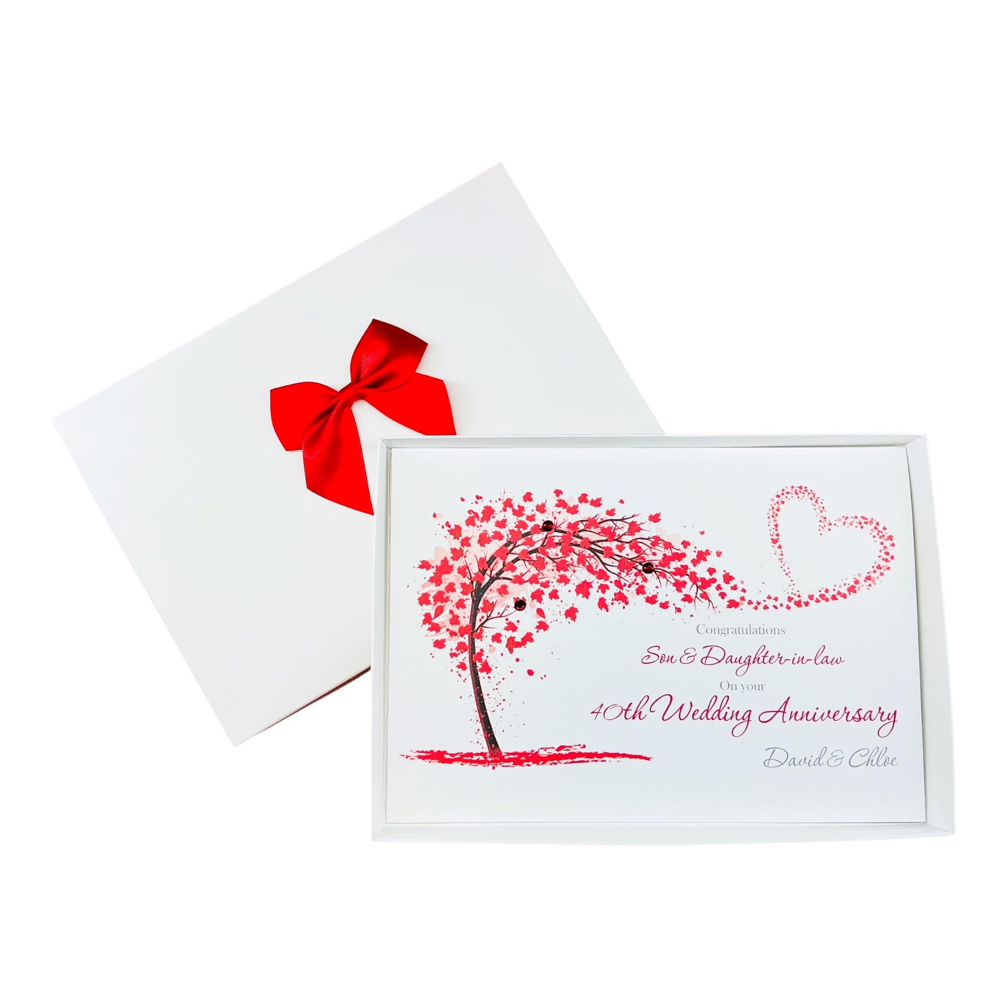 Son & Daughter-In-Law 40th Wedding Anniversary Card Ruby 40 Years - SH 149 โ image 1
