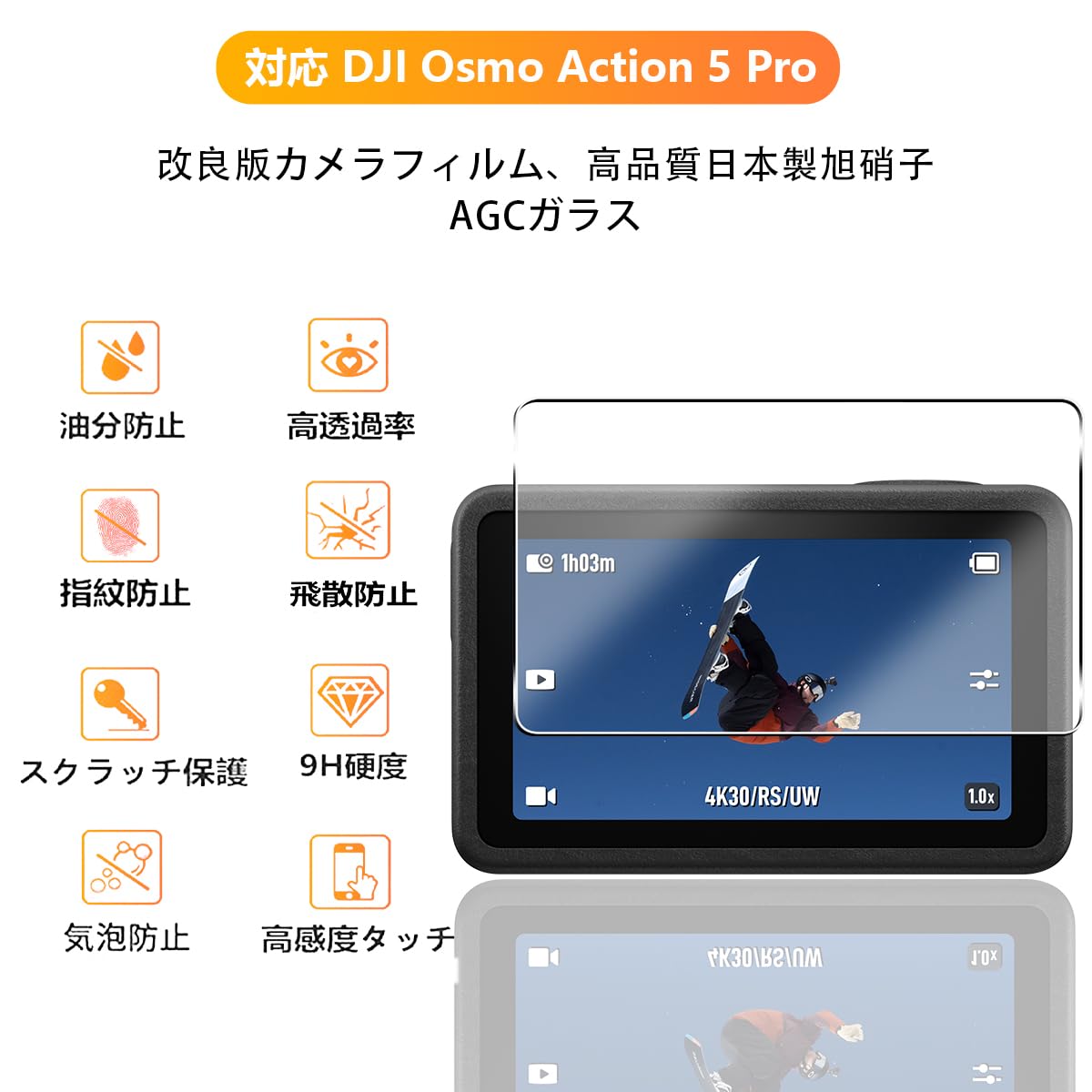 Amazon.co.jp: 【2+2+2枚セット】 用 DJI Osmo Action 5 Pro 保護 