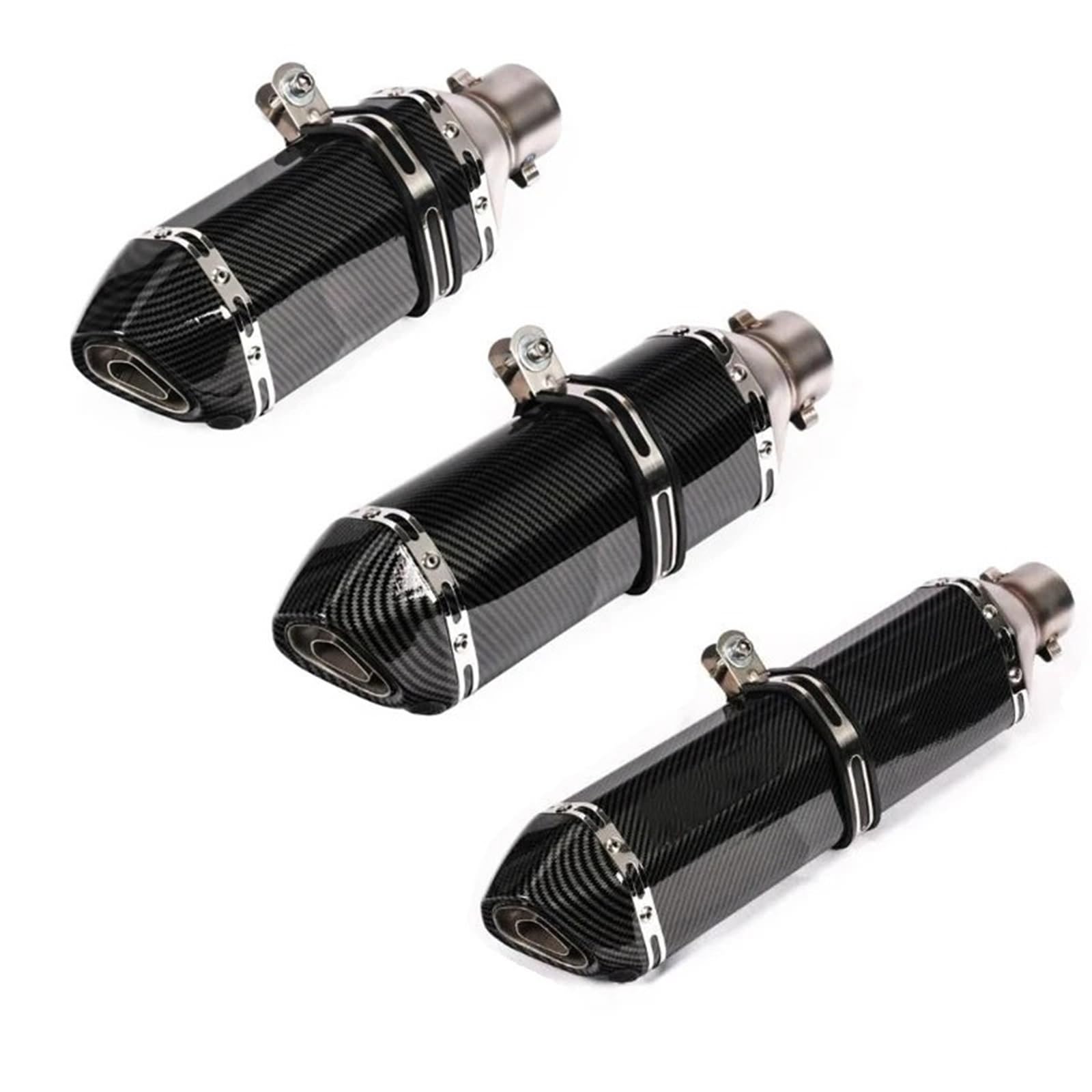 Silenciador de escape universal para motocicleta de 51 mm Escape Moto Silenciador moto(C 370mm)