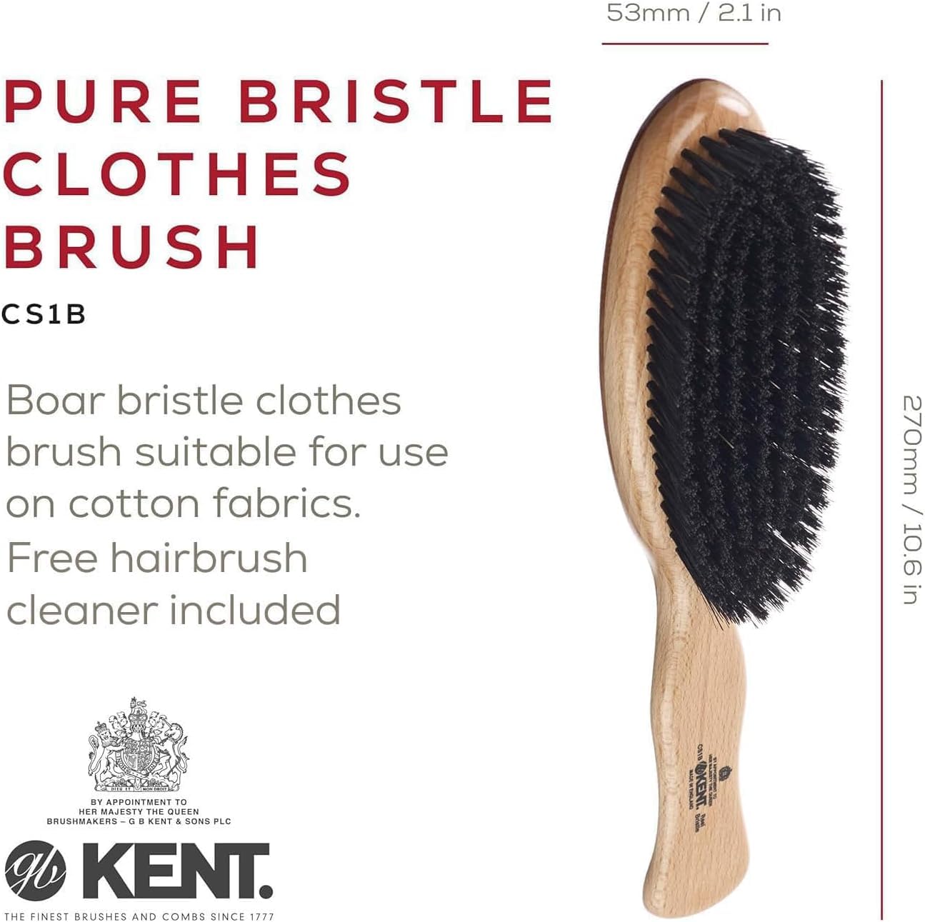 Kent Brushes Veneered Medium Clothes Brush by Kent
