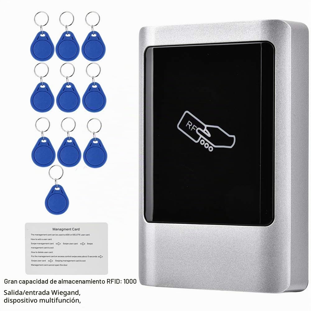 RFID Lector de Tarjeta de Puerta, 125KHz/13.56MHz ID/IC Sistema de Control de Acceso de Puerta Exterior con IP65 a Prueba de Agua,Soporte Wiegand 26 para Hogar/Oficina(IC)