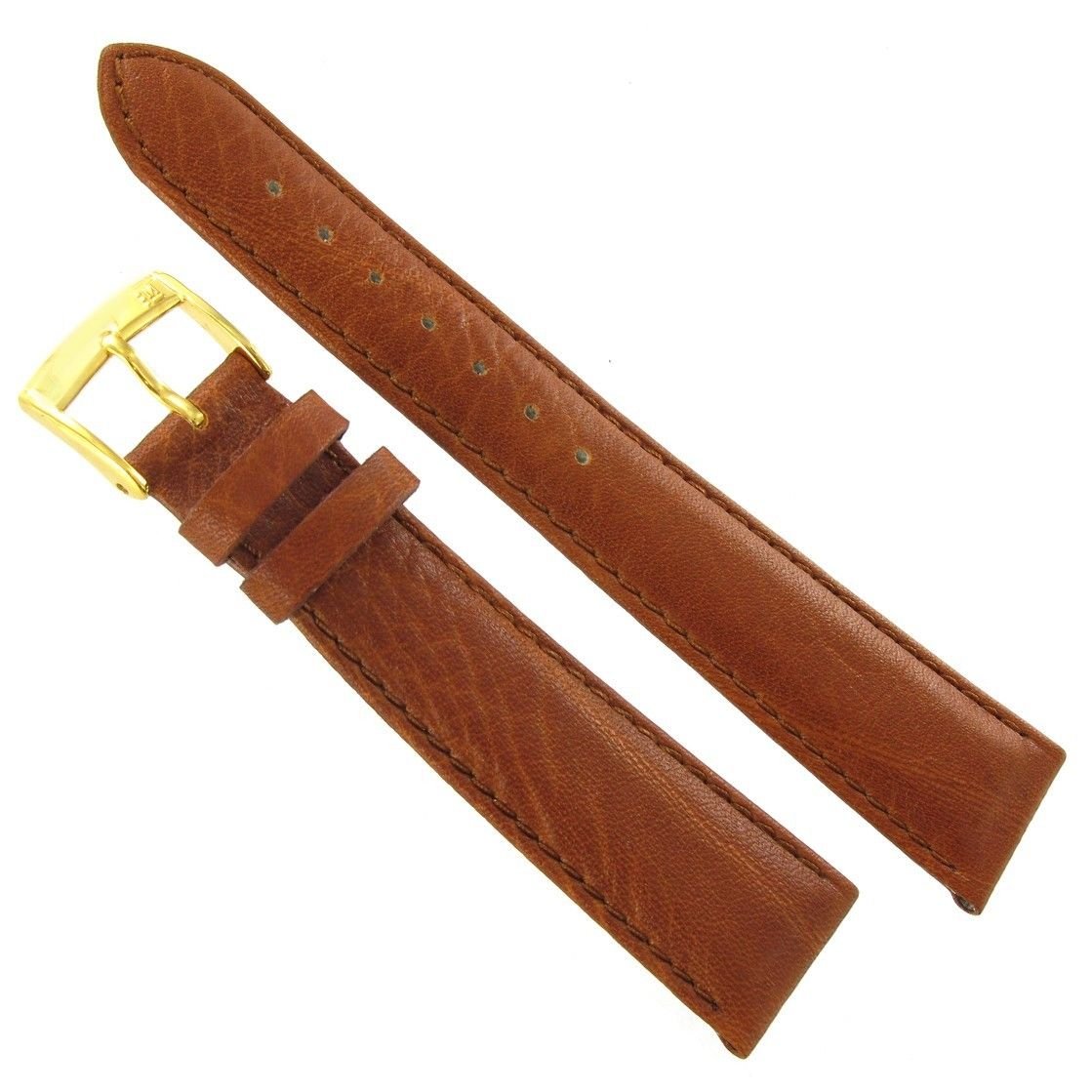 16mm Morellato Tan Genuine Bull Leather Padded Stitched Watch Band 1172