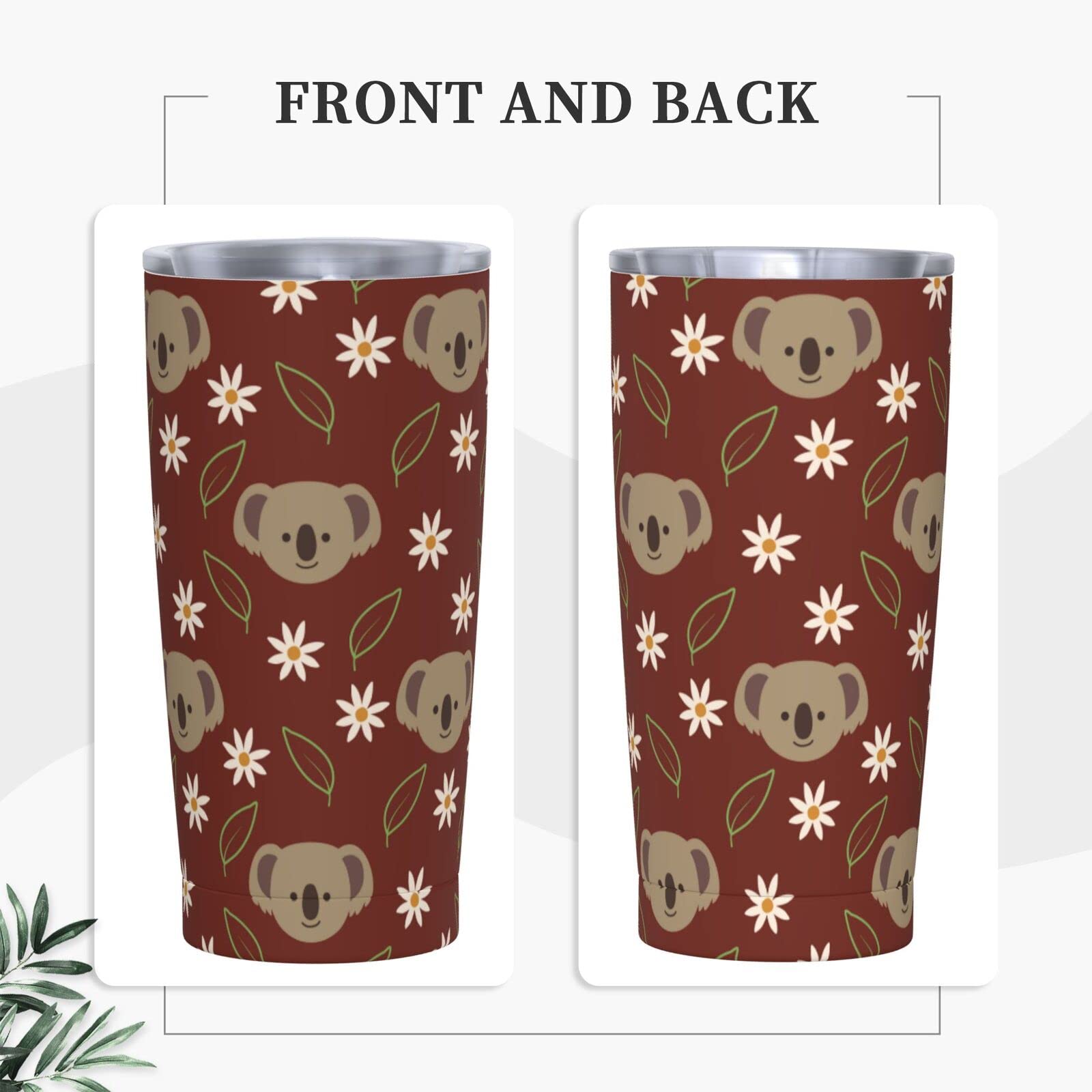 Koala Isolierbecher 1,2L Mit Griff - Edelstahl Vakuum-Flasche Mit Strohhalm & Deckel