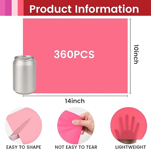 Miniatura 10 de Koogel 320 hojas de papel de seda, papel de seda rojo de 14 x 10 pulgadas para bolsas de regalo, envoltura rosa para embalaje, decoración de