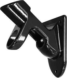 ANLEY Two-Position Flag Pole Holder | Mounting Bracket with Hardwares - Made of Aluminum Alloy - Strong and Rust Free - 1" Inner Diameter (Black)