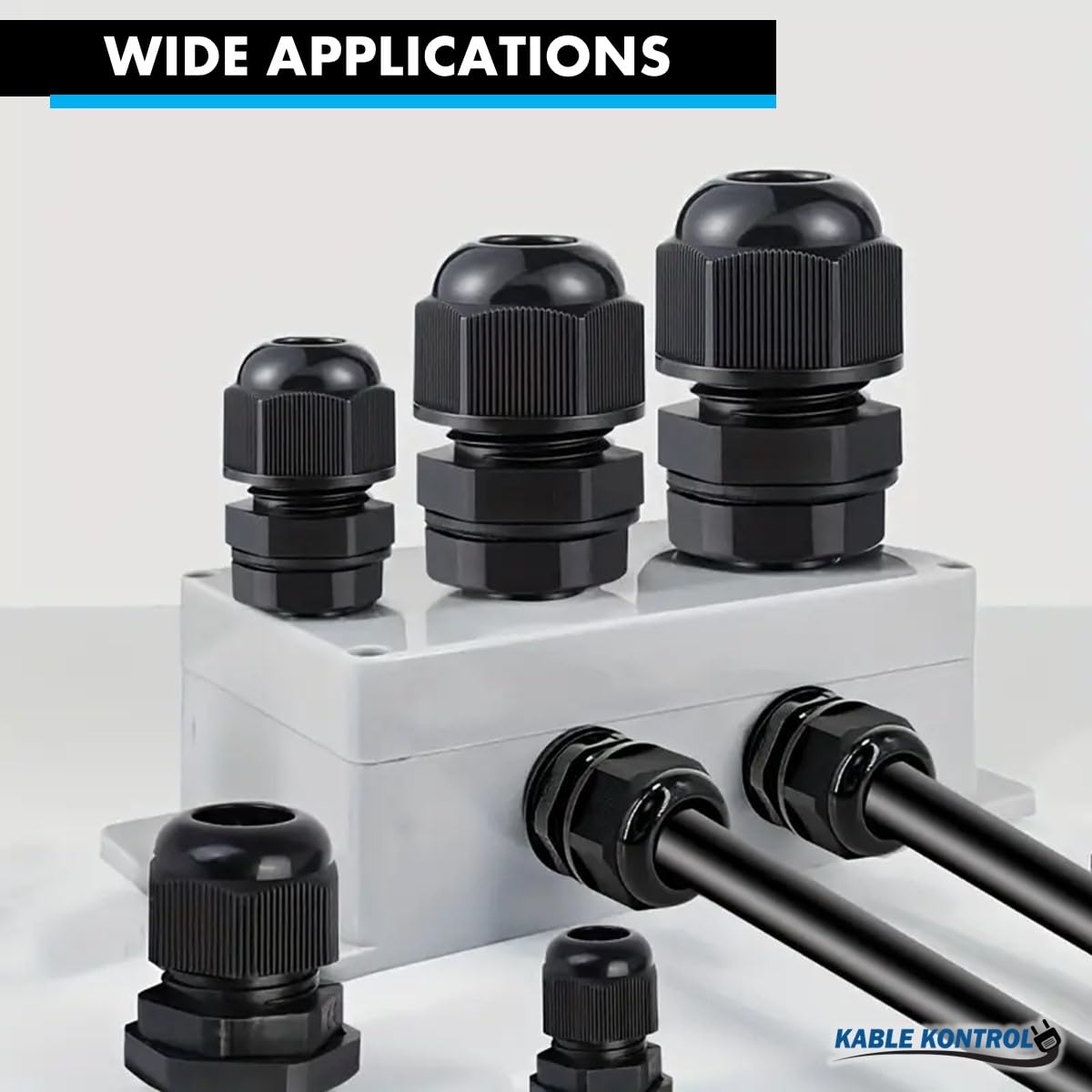 Kable Kontrol Prensaestopas de nailon para prensaestopas rectas de tamaño de cable de 13 a 18 mm, 21 PG, 50 unidades, alivio de tensión, protectores de alambre de junta impermeables para uso