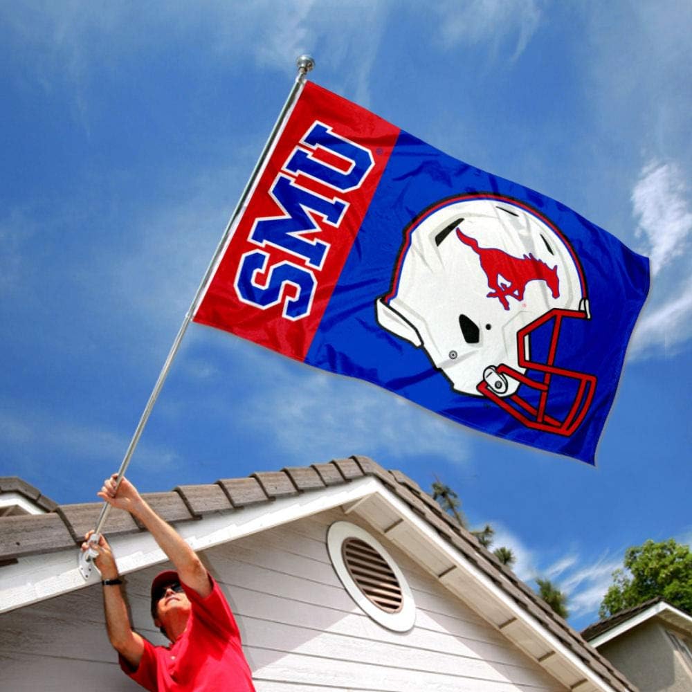 Southern Methodist Mustangs Football Helmet Flag - Image 2