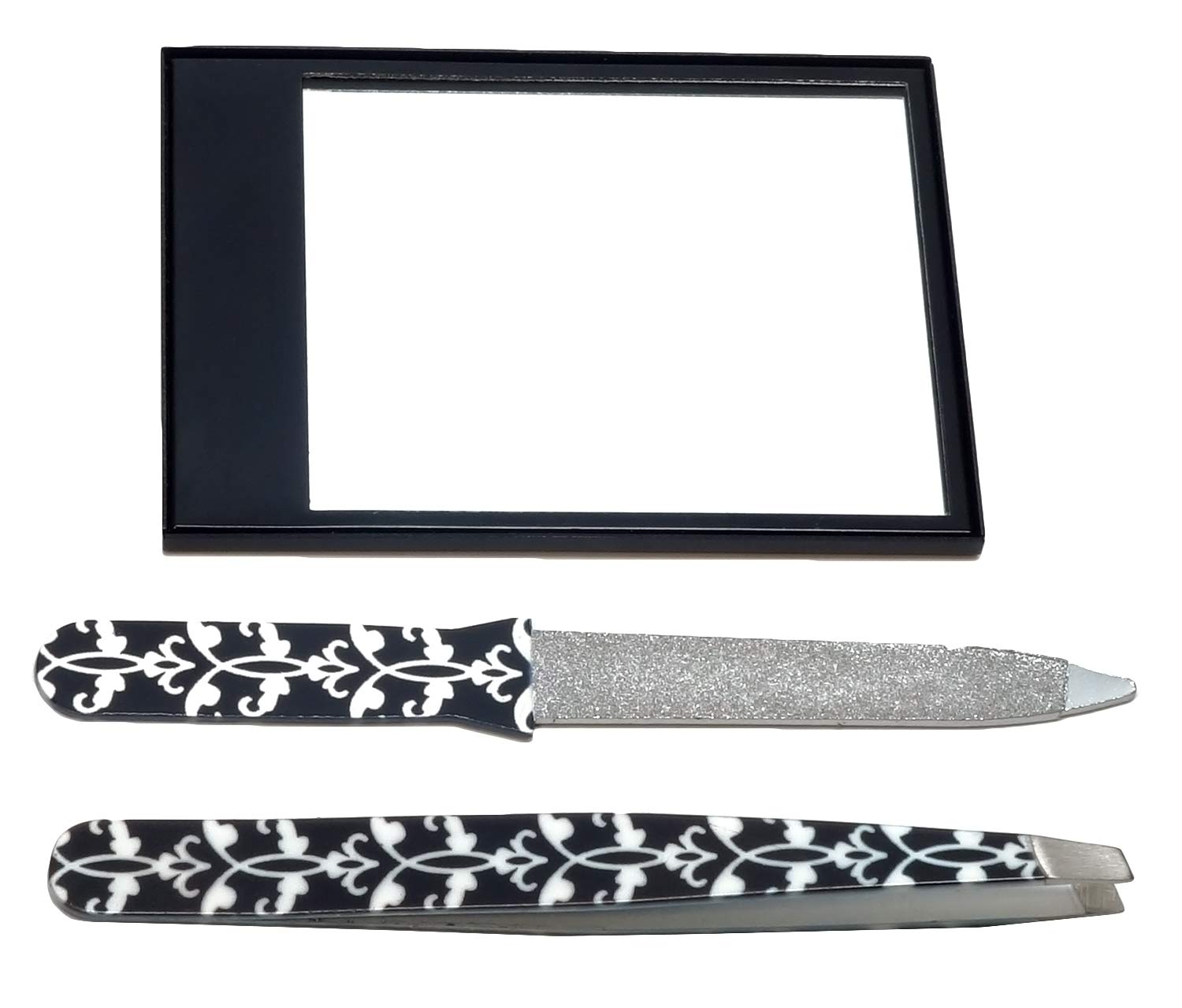 Vanity Care Beautymate Nail File, Tweezers & Mirror Set