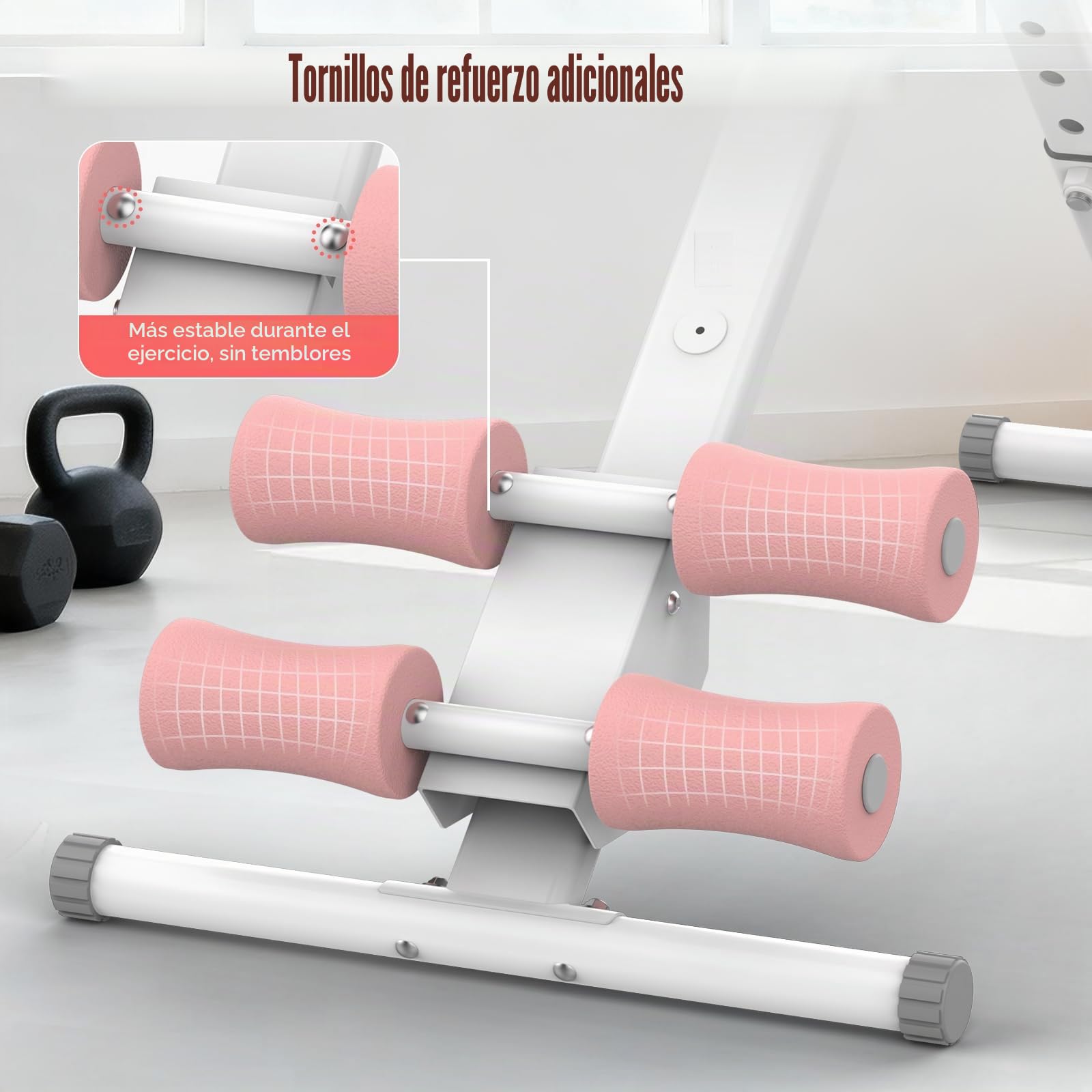 RELIFE REBUILD YOUR LIFE Máquina de entrenamiento abdominal AB plegable para entrenamiento de fuerza, entrenador de abdominales para gimnasio en casa 180kg (Rosa)