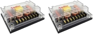 2 Pack 4 Ohm 3 Way Passive Crossover 300 Watts Passive Car Audio Tweeter CRX-303