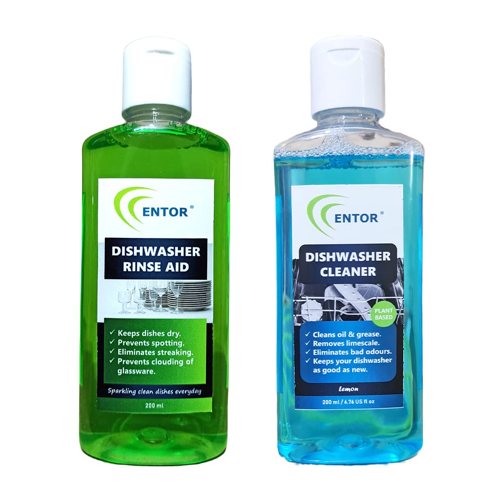 Entor Dishwasher Rinse Aid + Dishwasher Cleaner combo For Automatic