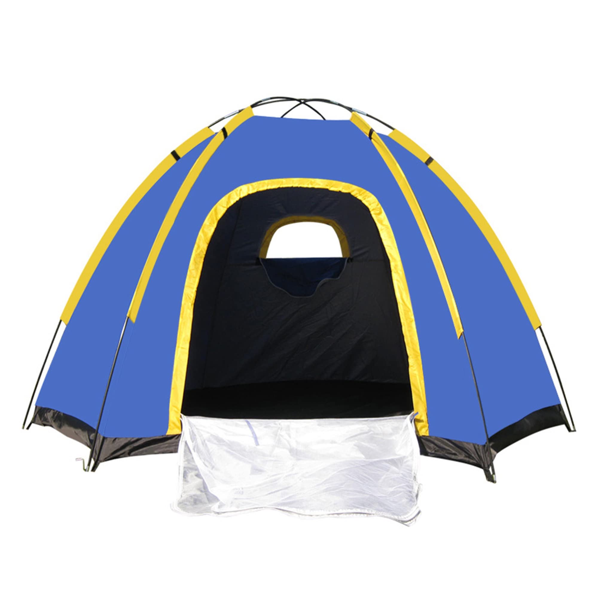 LUNLUN 3-5 People Camping Hexagonal Tent Outdoor Waterproof Windproof Durable Travel Tentage Hiking Gardeen (Color : Blue)