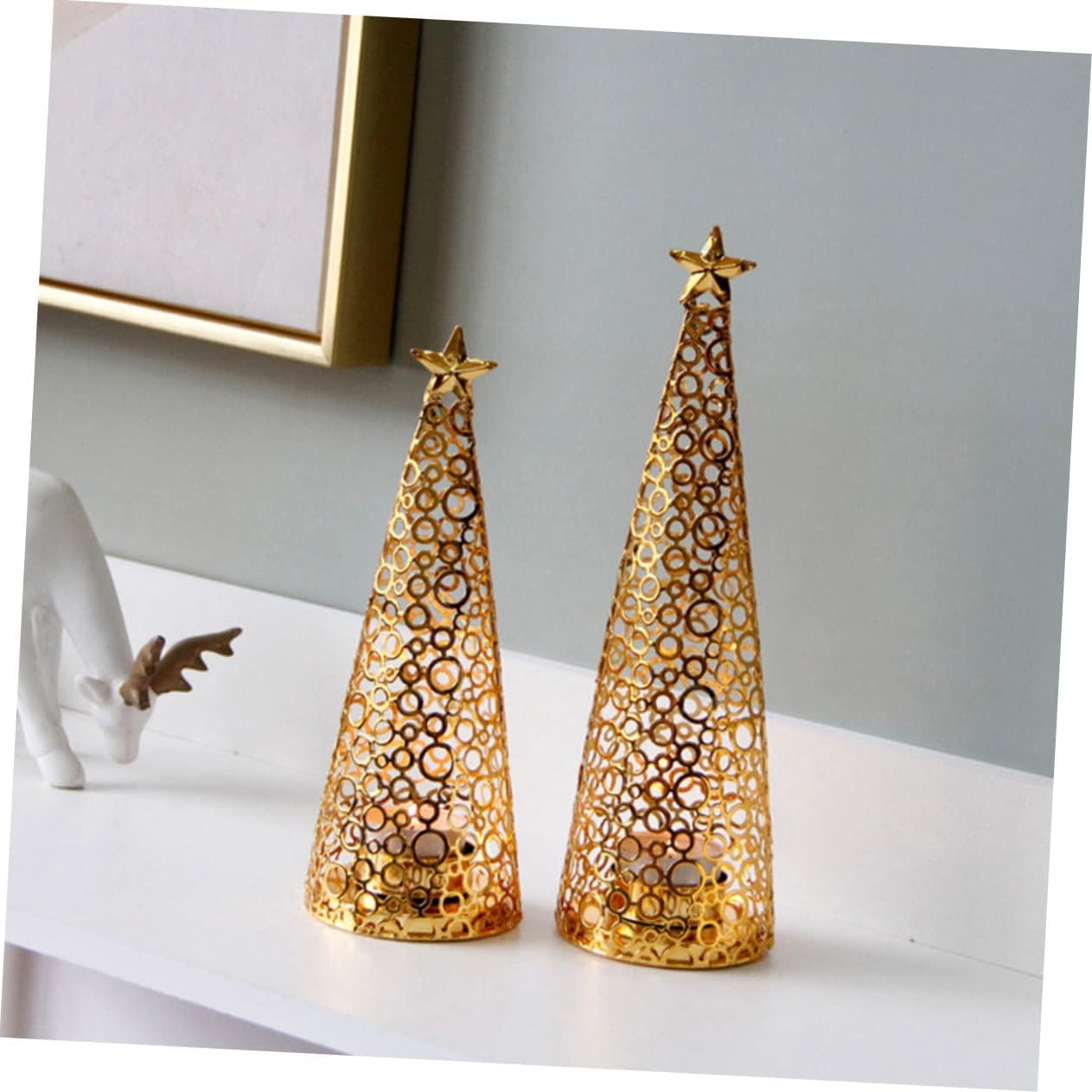 Christmas Tealight Candle Holder Art Star Design for Xmas Decor Creative Desktop Adornment for Special Occasions for