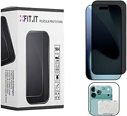 Kit Película Privacidade para iPhone 17 e Película Proteção Lente Câmera (iPhone 17 Pro Max)