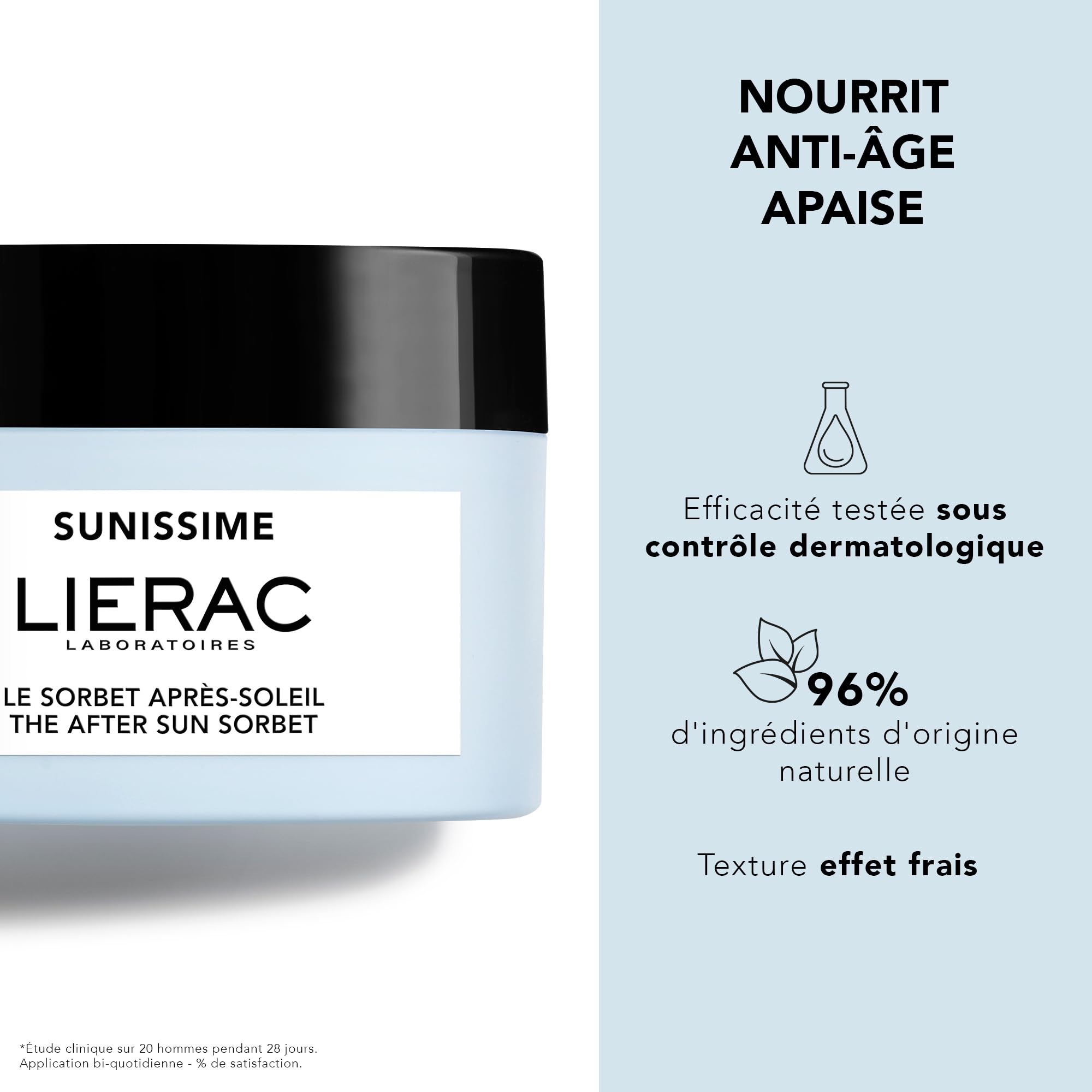 Lierac - Sunissime - Le Sorbet Après-Soleil Visage 50ml - Soin Après-Soleil Visage - Hydrate - Anti-âge - Apaise - Bronzage Magnifié - Prolongé