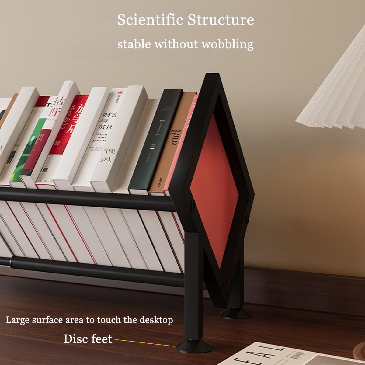 Scrivania Scaffale Libri Piccola Libreria, Retrattile Porta Libri Metallico Mini Librerie, Desk Shelf Salvaspazio Biblioteca per Le Scrivanie Dei Bambini, Gli Uffici, I Soggiorni (Bianco)