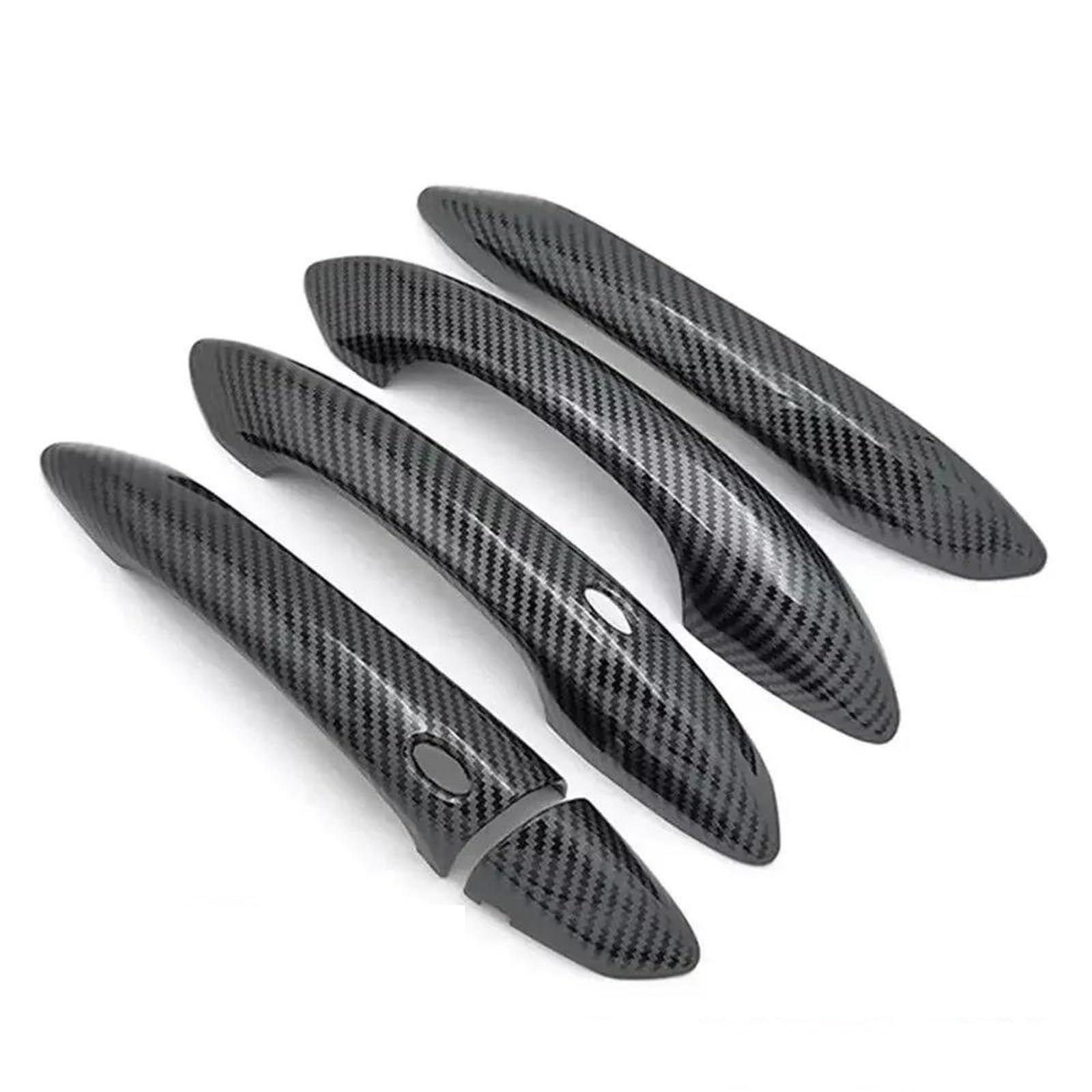 JTWMTY for Hyundai for Tucson 2022 2023 LHD ABS Car Carbon Fiber Style Chrome Exterior Door Handle Moulding Cover Trim(Carbon Fiber)