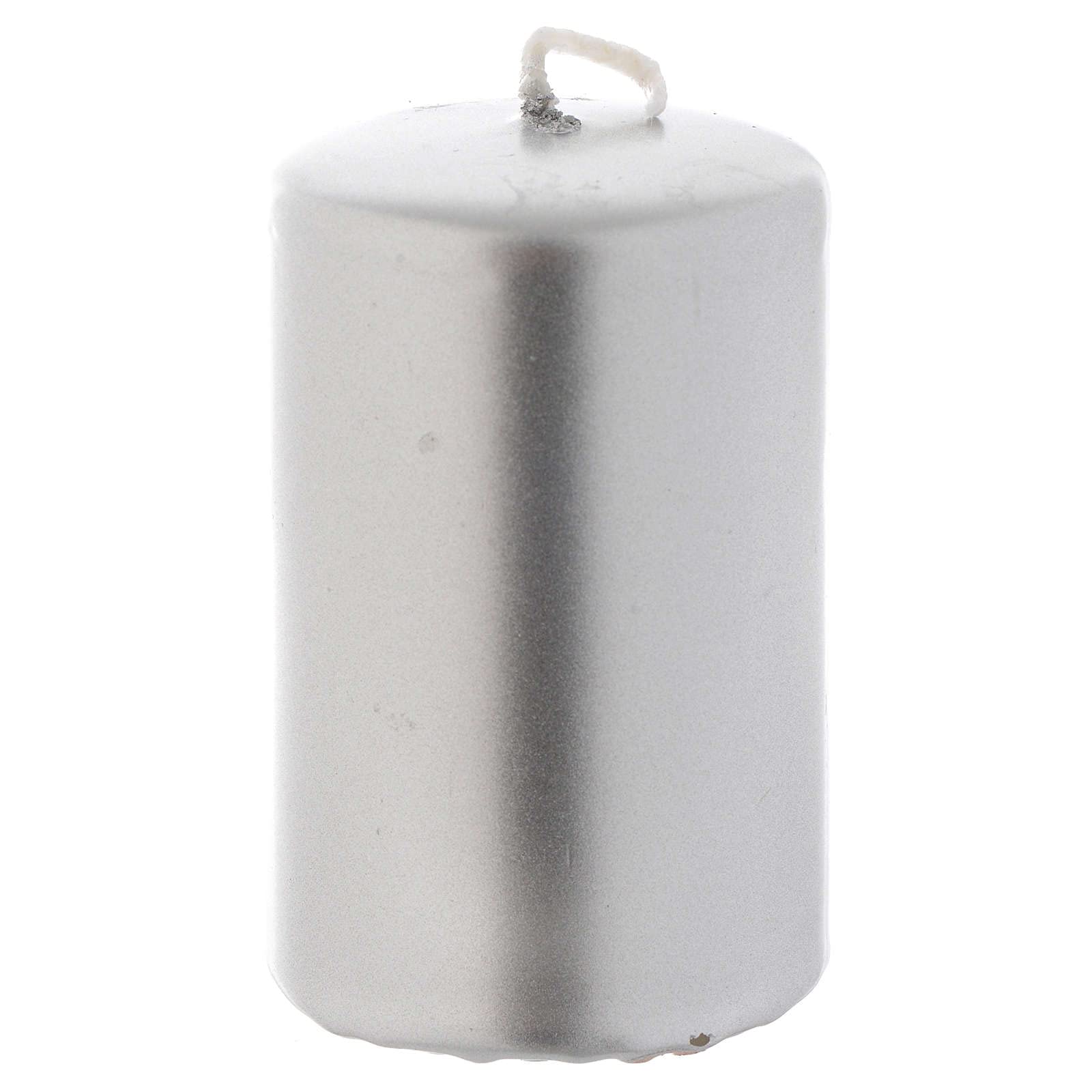 Christmas Candle, Silver Colour Measuring 8x5cm