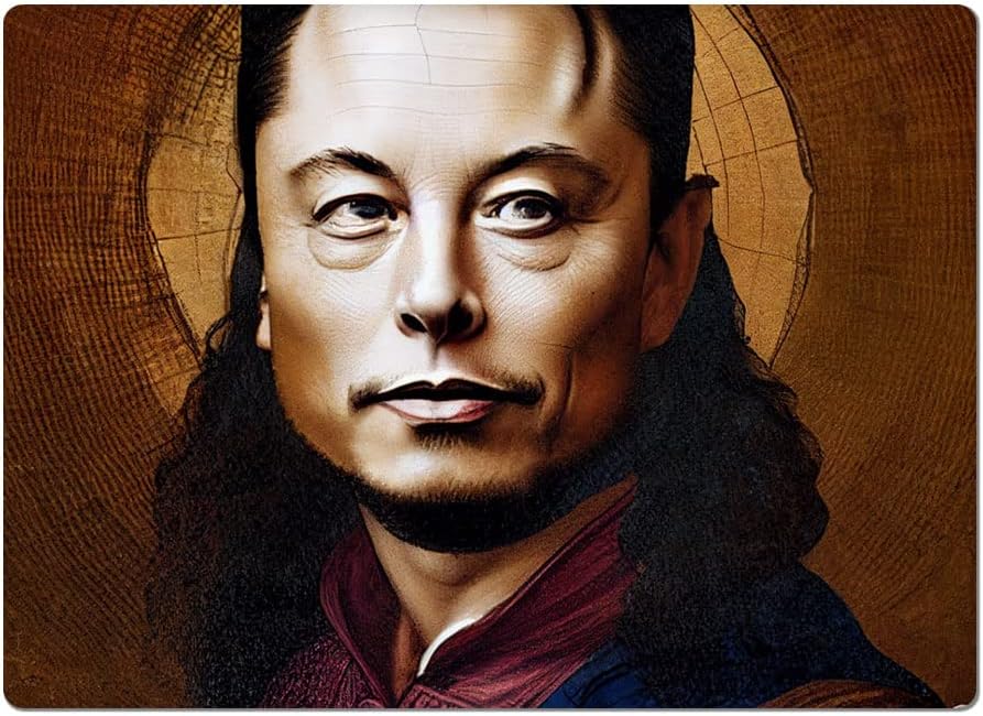 Elon Musk Face Car Magnet 2 PCS - Renaissance Car Magnet - Art Print Sticker