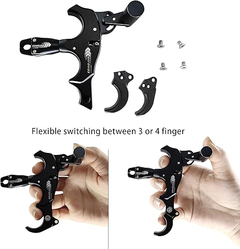 Miniatura 2 de xxiaojun Lanzador de arco compuesto y cuerda de bucle D, ajustable puede girar 360 de liberación de pulgar con arco de aleación de aluminio, ayudas
