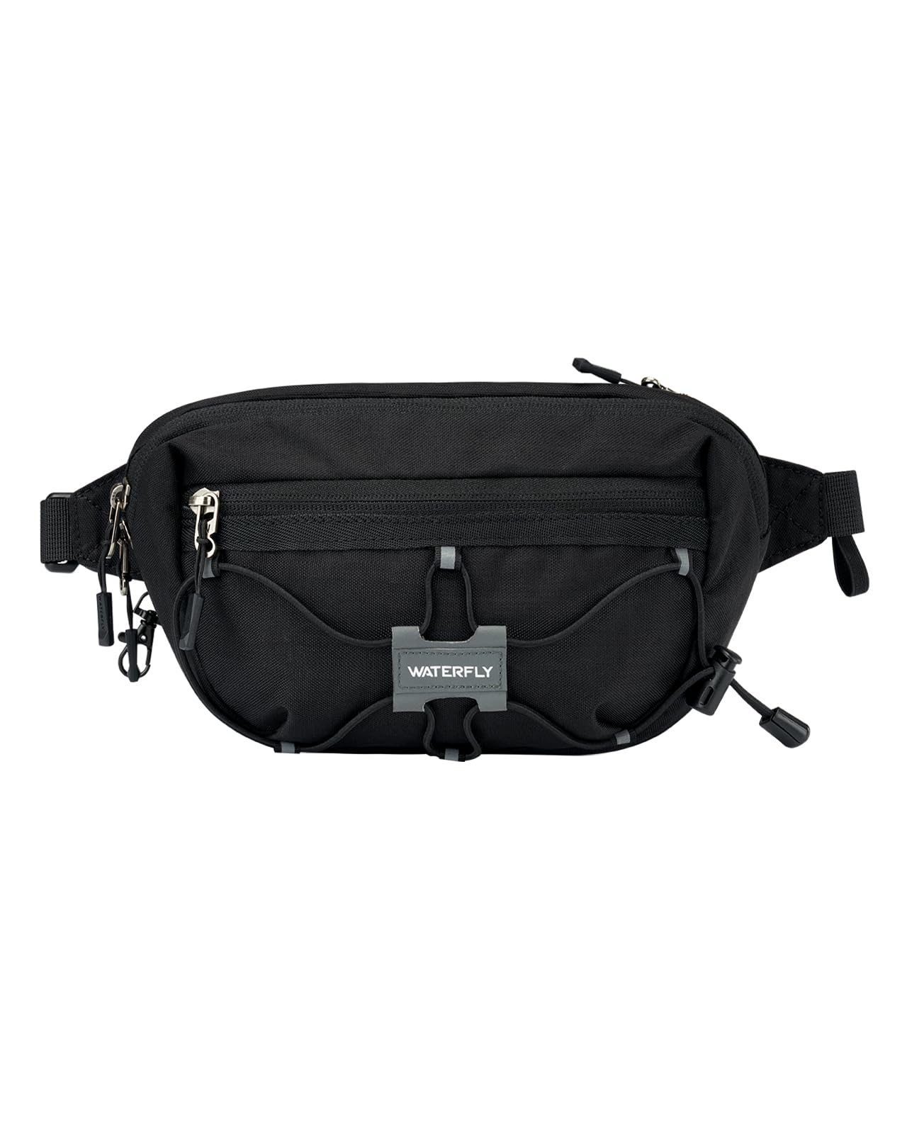 WATERFLY Bauchtasche Gürteltasche Herren Damen: Klein Anti-Diebstahl Hüfttasche mit RFID Schutz Stylisch Waist Fanny Pack Sport Bumbag Hip Bag für Hundetraining Wandern Reise Laufen Outdoor Schwarz