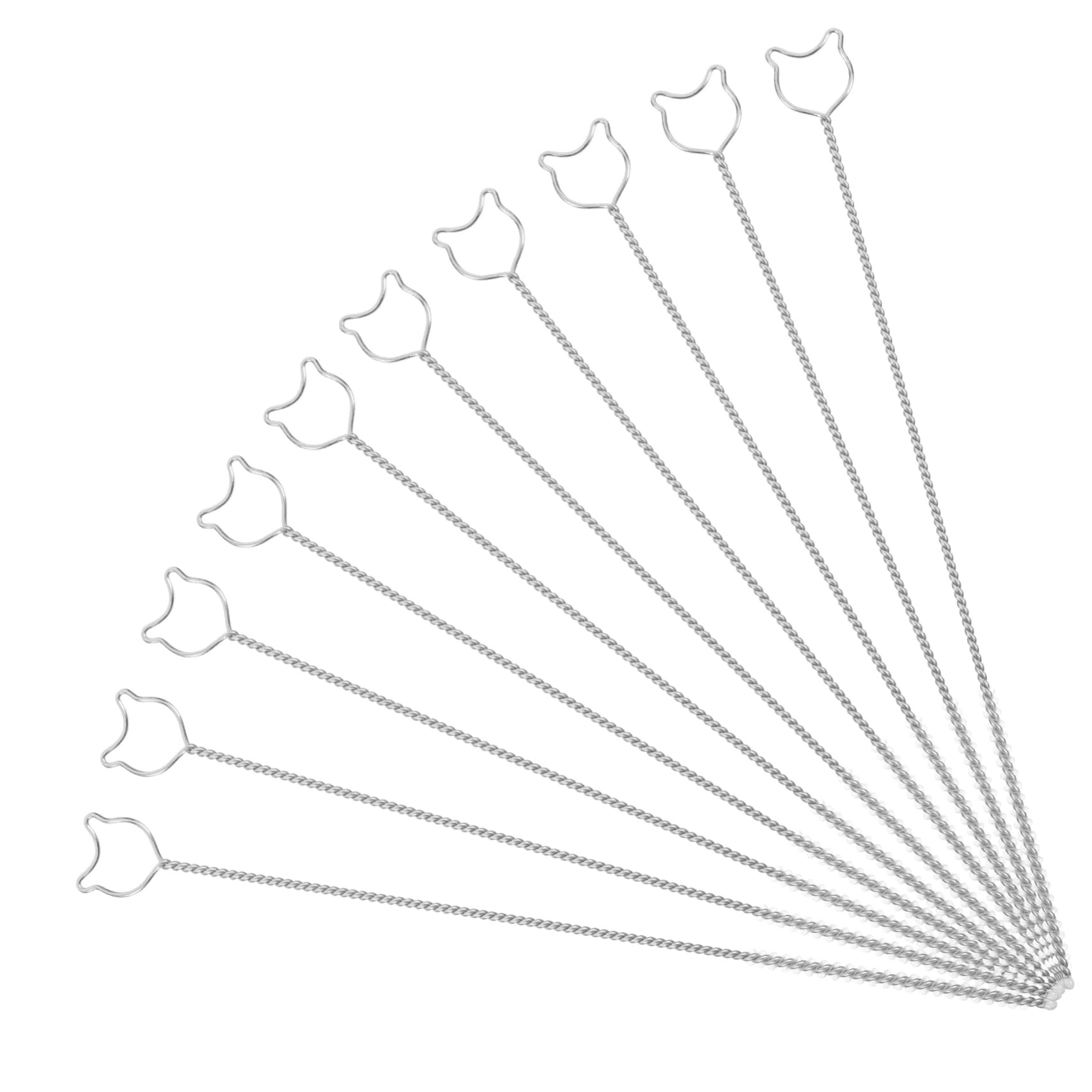 Didiseaon Sturdy Stainless Steel Straw Brush 10pcs Long Tube Cleaning Brush for Tumbler Cup Water Bottle Baby Bottles