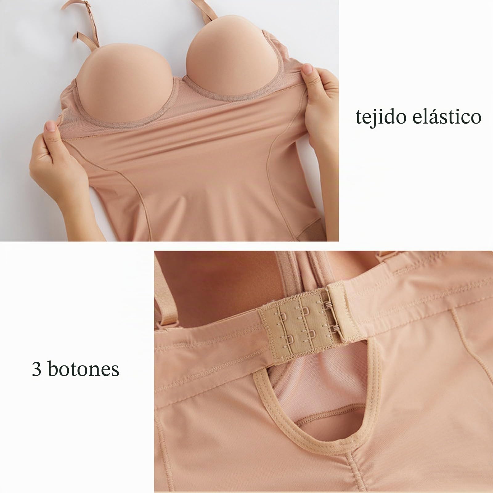 Body Moldeador Adelgazante para Mujer, Ropa Interior con realce, Monos con Tirantes y Aros, Camisolas con Control de Barriga, Tops
