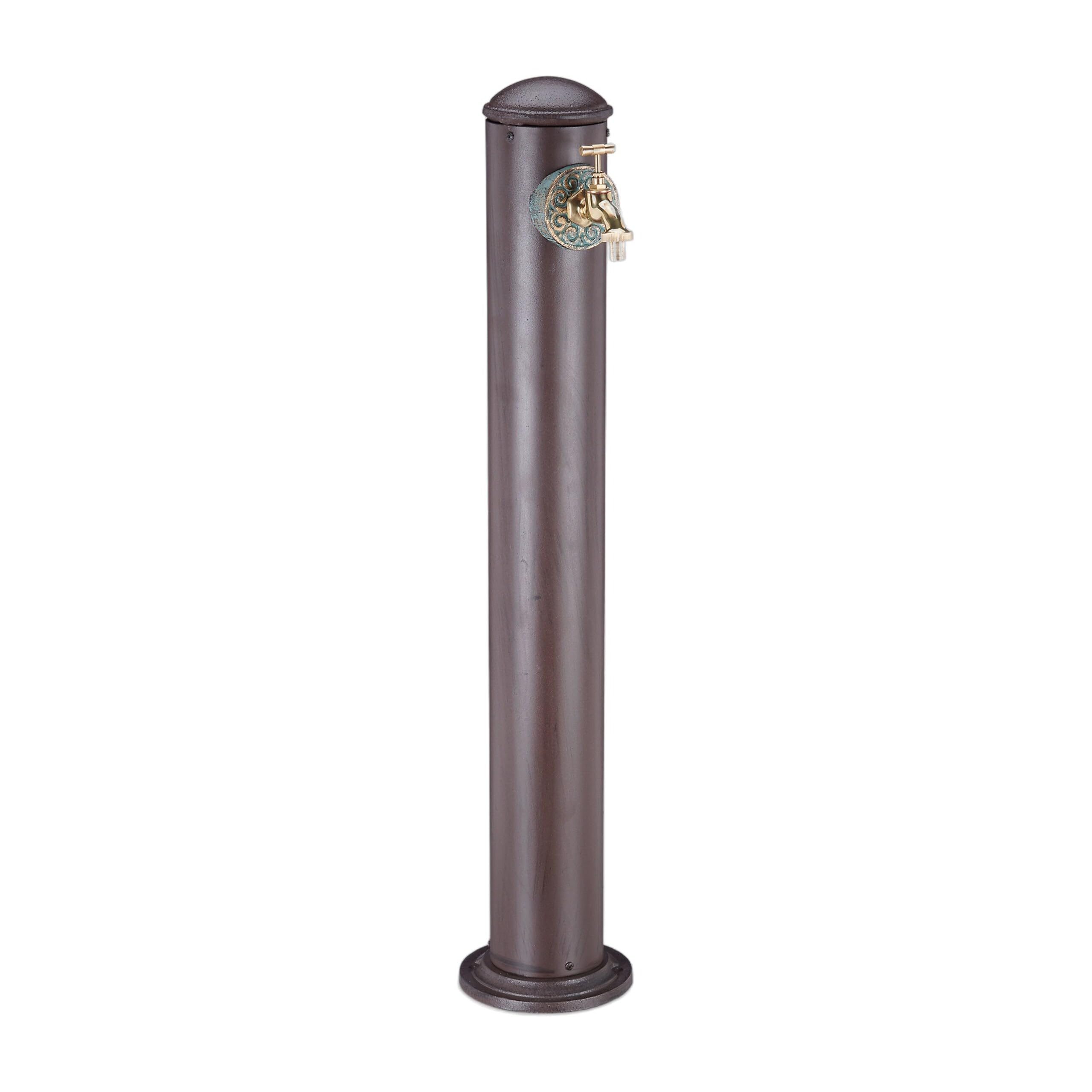 Relaxdays Pompe à Eau pour Jardin, Style Antique, Connexion de 3/4 de Pouce, Ronde, 91 cm Hauteur, Brun
