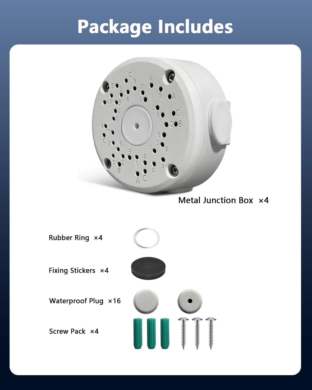 Kamera-Anschlussdose, wasserdichte Anschlussdose für Überwachungskamera, Überwachungskamera-Montagebox, CCTV-Anschlussdos (6pcs)