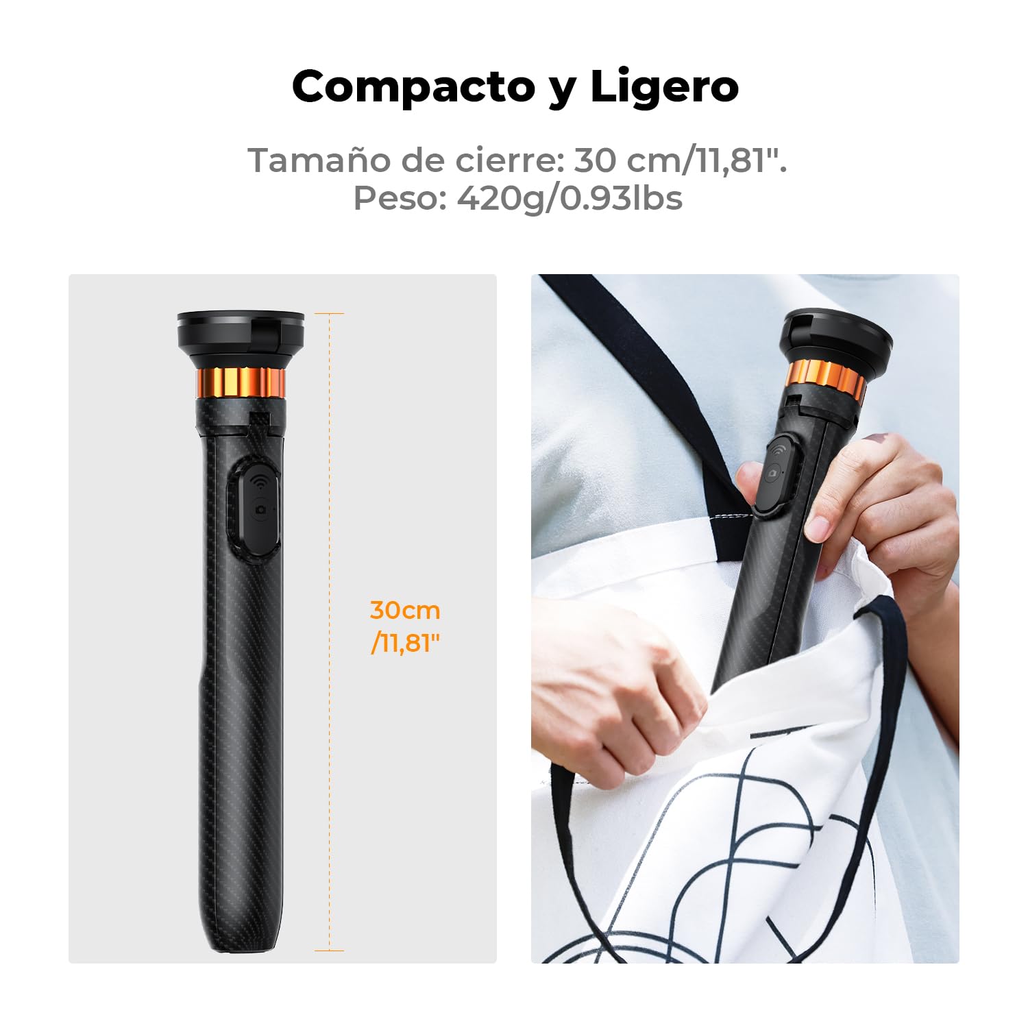 K&F CONCEPT MS19 Palo Selfie Trípode Magnético 162CM Móvil con Mando a Distancia Desmontable para Smartphone, Mini Trípode, Compatible con iPhone 17/16/15/14/13/12, con Anillo Magnético