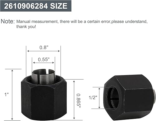 Miniatura 2 de Thaekuns 2 piezas 2610906284 12" Router Collet para Bosch 1613,1617, 1618,1619 Series Routers