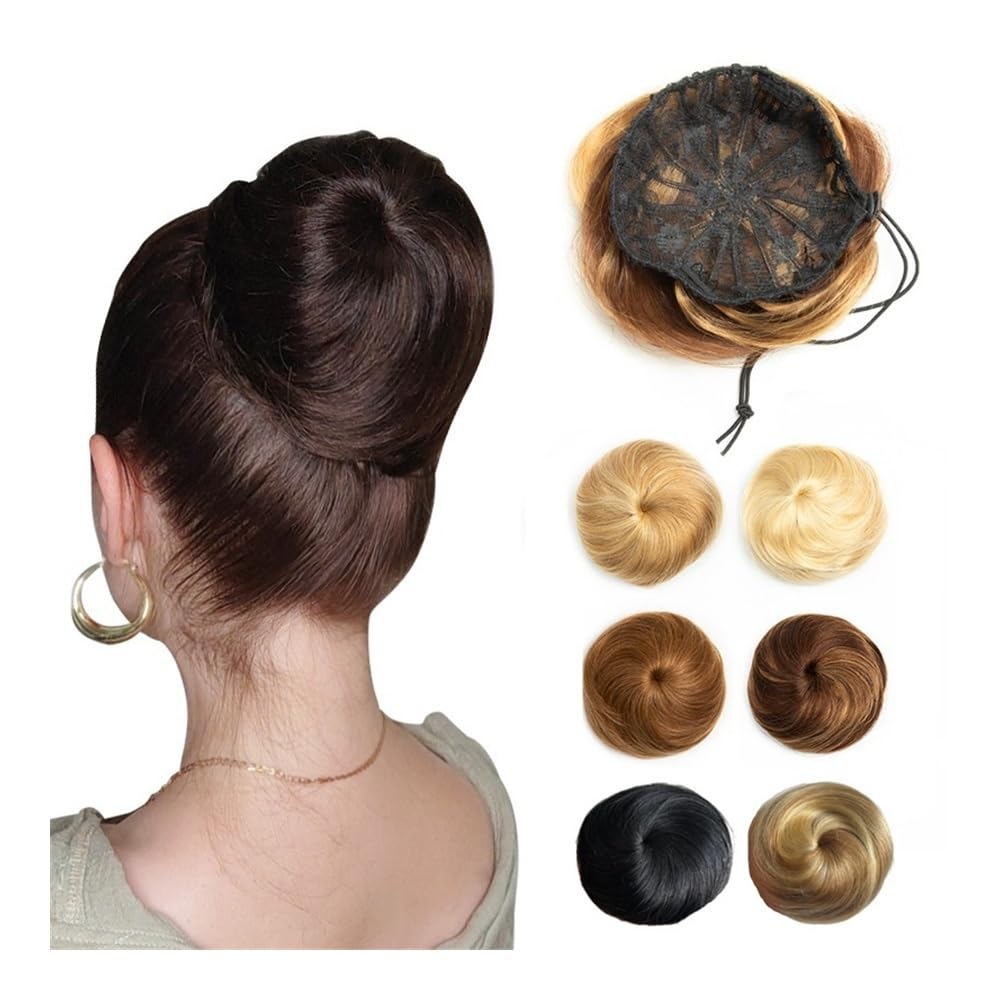 sztuczne włosy kok Ludzkie włosy Bun Extension Instant Up-Do Donut Chignon Drawstring Ponytail Hairpieces Akcesoria do włosów(24)