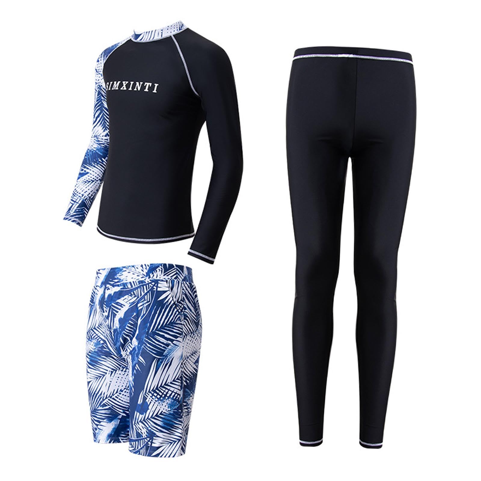 Men Long Sleeve Swimsuit Top And Bottom Wetsuit Stretch Swim Shirt And Pants Xxl | Mens Clothing | Swimwear-image-12