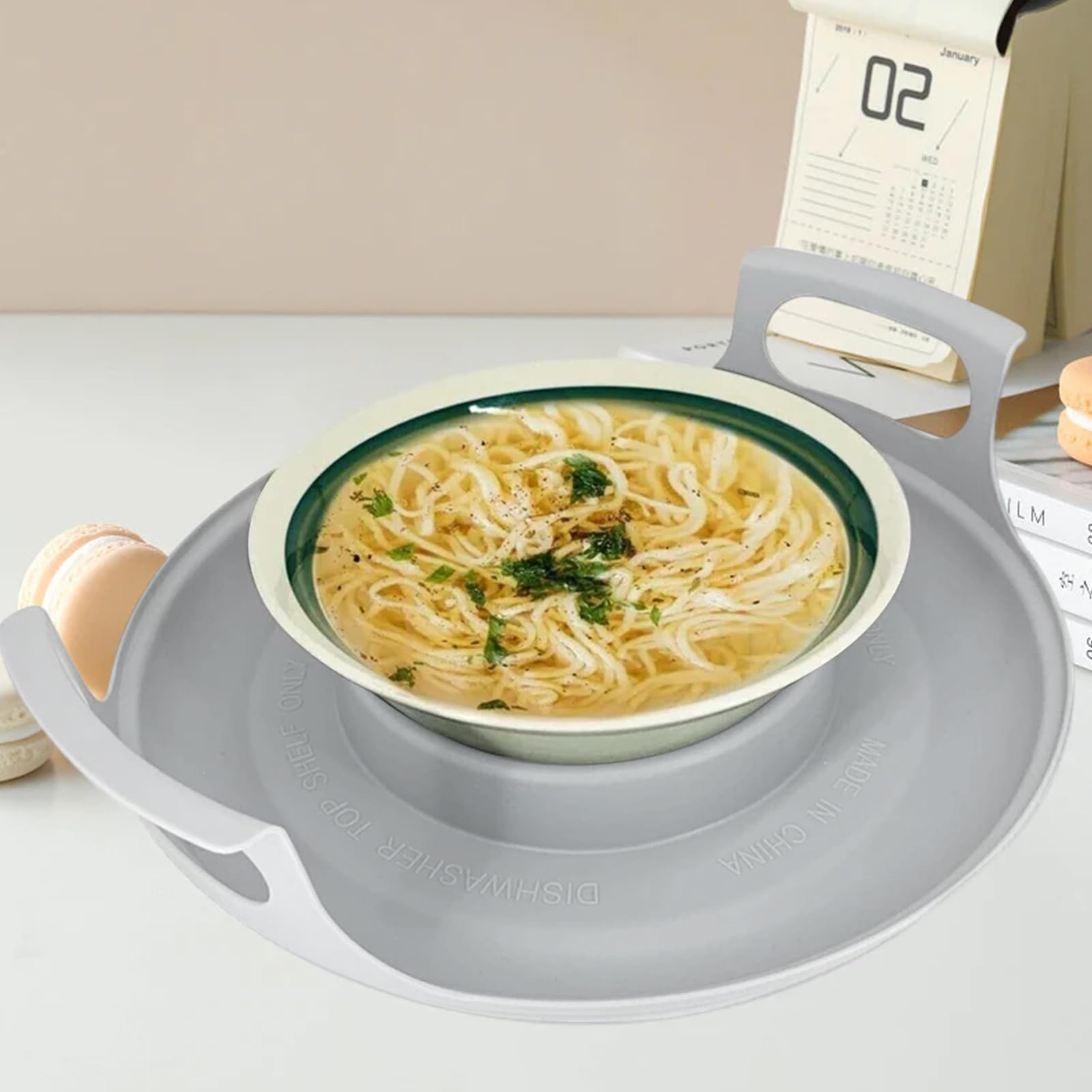 Support Bol Pour Micro Ondes Plateau Micro-ondes Avec Poignées - Support Bols Chauds | Transport Sécurisé Polypropylène Support Bol Chaud