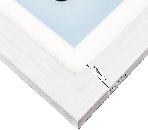 Miniatura 6 de Portarretratos de 12 meses, marcos de fotos para bebés de primer año, colegio, graduación, collage de fotos, marco blanco con paspartú, muestra una