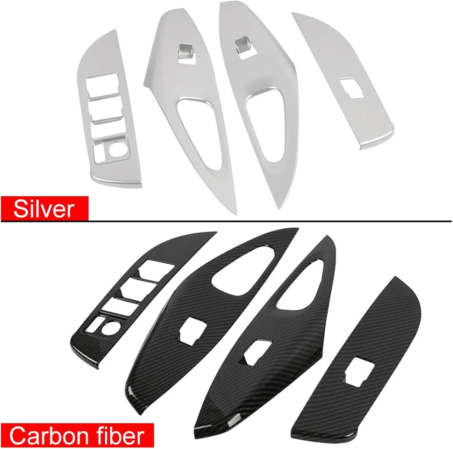 ABS Car Window Glass Lift Switch Button Panel Trim Cover Sticker Fit for Toyota Fit for Corolla E210 2019-2024 Hybrid Window Lift Switch Cover(Carbon Fiber)