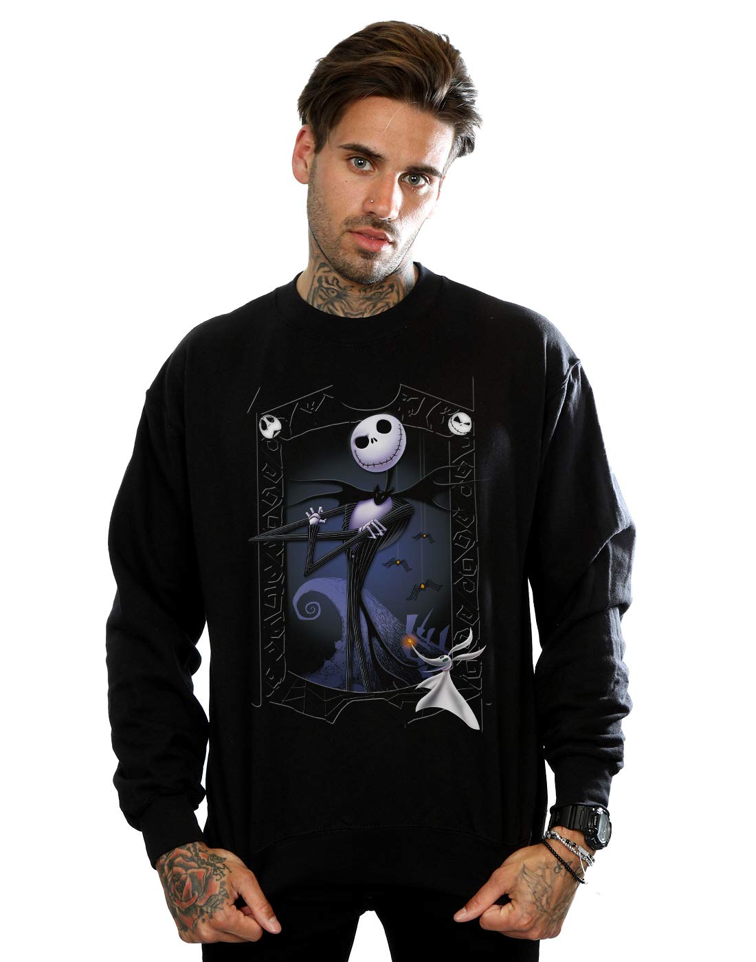 Absolute Cult Men's Black Disney Nightmare Before Christmas Pumpkin King Sweatshirt Medium