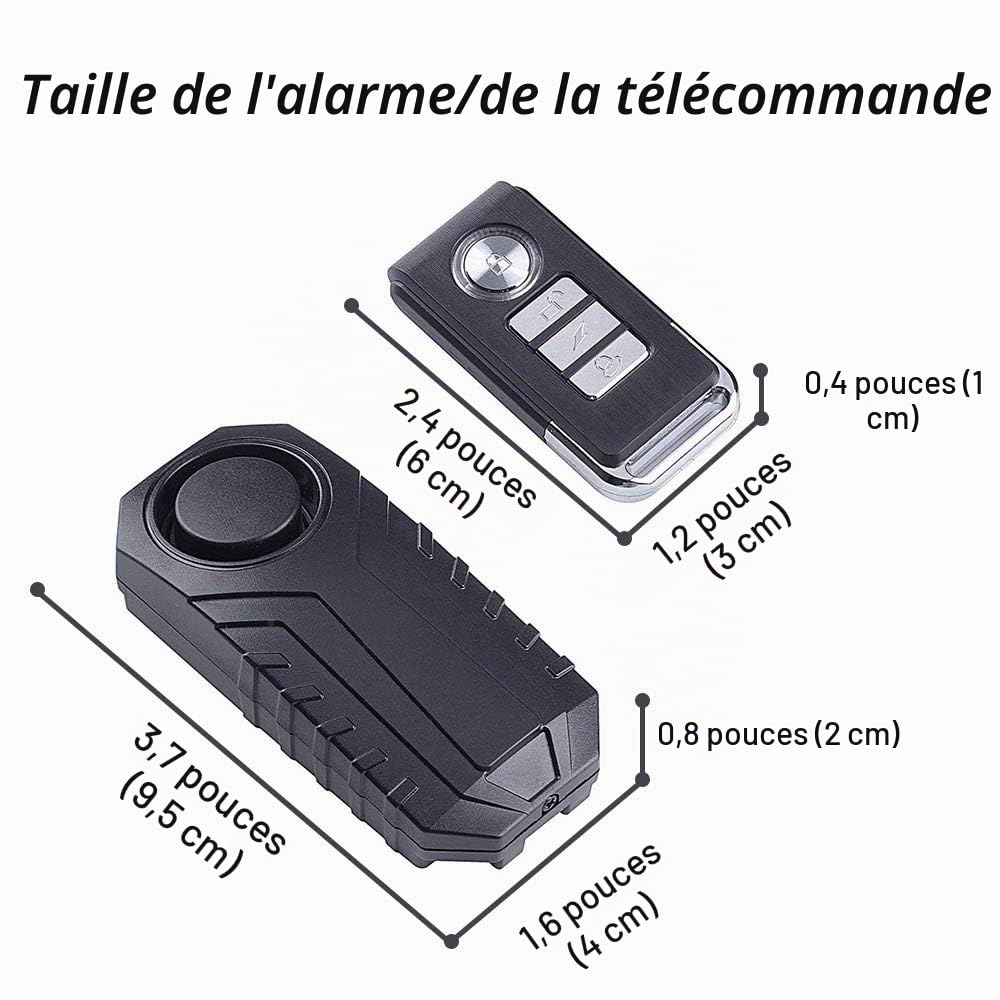 Mengshen 3 Pack Alarme Antivol de Vélo sans Fil avec Télécommande Antivol de Sécurité 113dB Fort IP55 Étanche pour Vélo Moto Véhicule Scooter