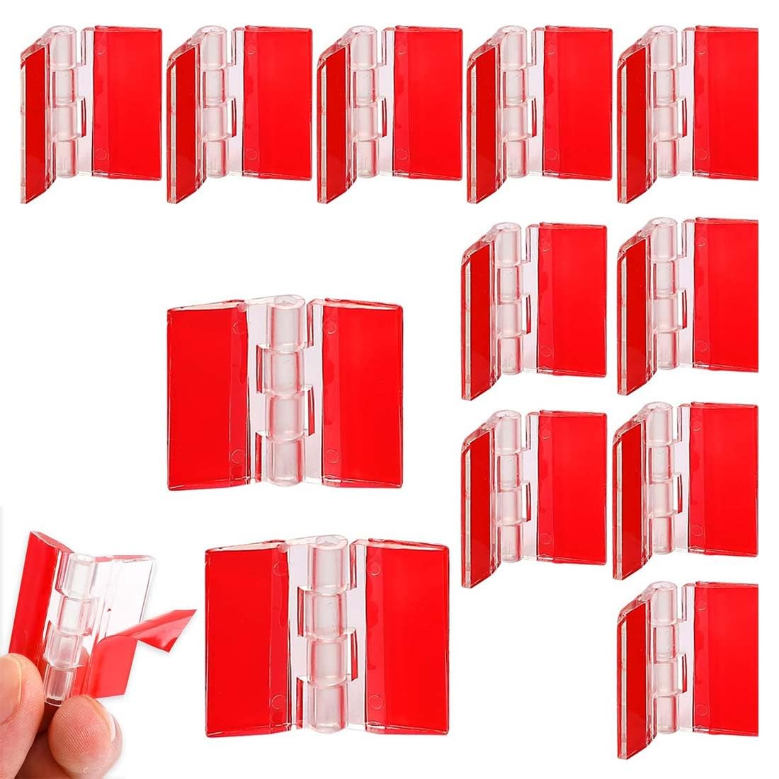 Bisagra, 12 x 30 mm de acrílico transparente, bisagras de piano pequeñas, de plástico transparente, para armarios, cajones, muebles, bricolaje